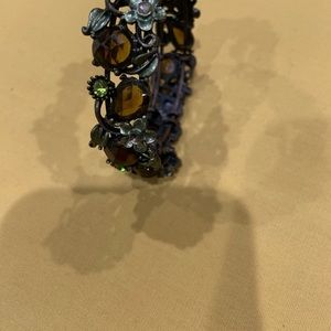 Black flower multicolored bracelet